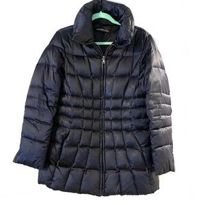 Navy Andrew Marc Puffer, thigh length